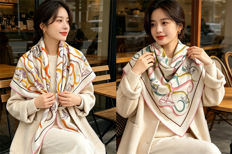 Bufanda de doble cara de 135 c - Cashmere Pashmina Wrap reseña y precio